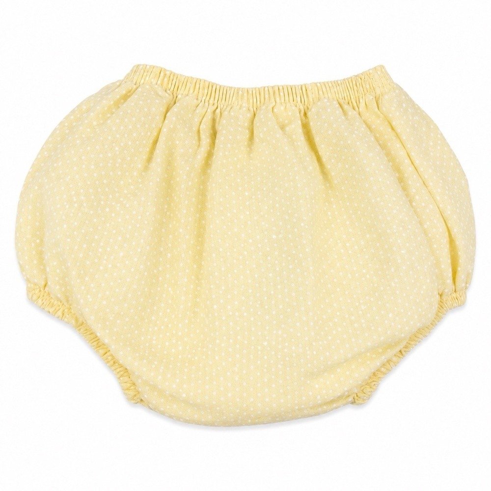 Baby Bloomers 0-3 Mos Butter Yellow White Polka Dot Ruffle Vintage Cottagecore